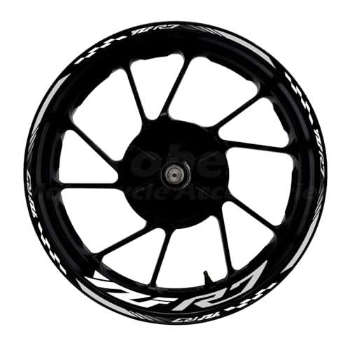 Awonderful 17" Wheel Rim Stickers for Yamaha YZF R7 2022-2024,Grey | Reflective Vinyl Wheel Stripe Kit. Waterproof, Self-Adhesive Decals, Decorate Motorcycle Wheel Rims, Easy to Paste - color: Grey