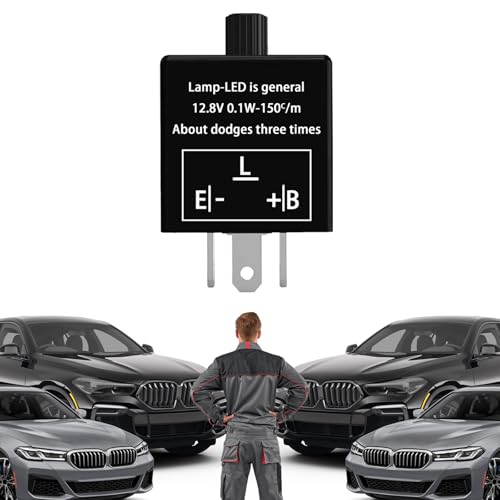 Flasher Relay for LED Turn Signal CF14 LED Flasher Relay 3-Pin 12V LED Electronic Turn Signal Flash Plugin Flasher for Lights Fix Hazard Warn Hyper Blink Flash CF-14 EP35(Adjustable) - size: CF14 Adjustable