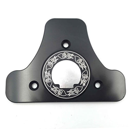 XKH- Motorcycle Black CNC Billet Sissy Bar Backrest Pad Mount Kit Skull Compatible with 1994 and later Harley Davidson Touring (equipped with H-D Detachables Sissy Bar Upright) [B01KNXA508]
