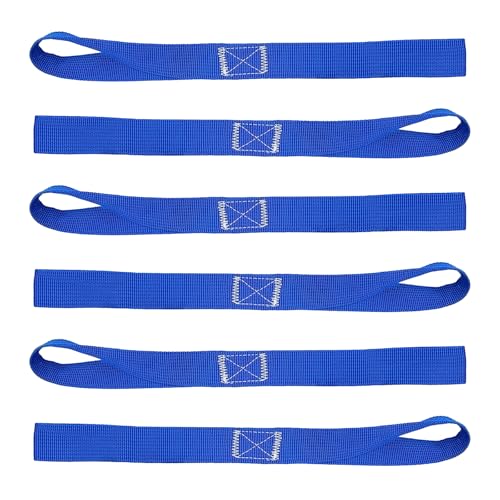6PCS Soft Loop Tie Down Straps, 1,500 Load Capacity & 4,500 Lbs Breaking Strength, Heavy Duty Tie Down Loops for Securing ATV, UTV, Dirt Bikes, Scooters, Motorcycles, Lawn Garden Equipment