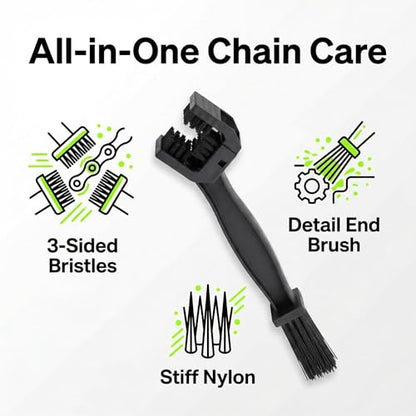 Motorcycle and Bicycle Chain Cleaning Brush, Dual Sided Drivetrain Scrubber Tool for Bike Gears and Sprockets, Black, 1 Pack - color: Black