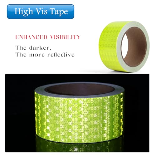 Safety Warning Tape, Fluorescent Yellow Adhesive Tape, 3" x 300 Feet,1 Roll - size: Fluorescent Yellow-1 Inch