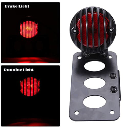 Rich Choices Motorcycle Tail Lights with Side License Plate Bracket Brake Lights Integrated Stop Light Waterproof Aluminum Universal 12V for Sportster 883 1200 Cruiser Bobber Chopper(Black#2) - color: Black#2