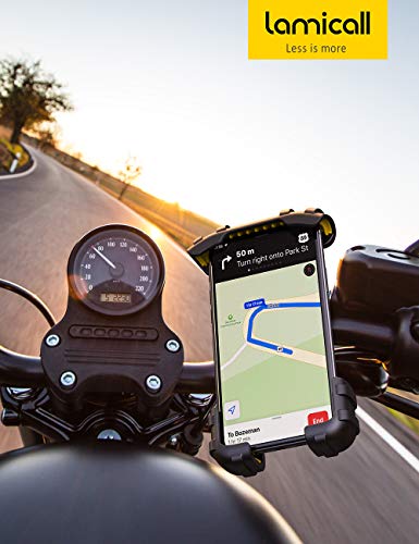 Lamicall Bike Phone Holder, Motorcycle Phone Holder – 360° Handlebar Mount with Rotation for iPhone 17 16 15 14 13 12 Pro Max Plus Mini XS XR X 8, Samsung, Huawei, 4.7-6.8 Inch Smartphones – Yellow - color: Yellow