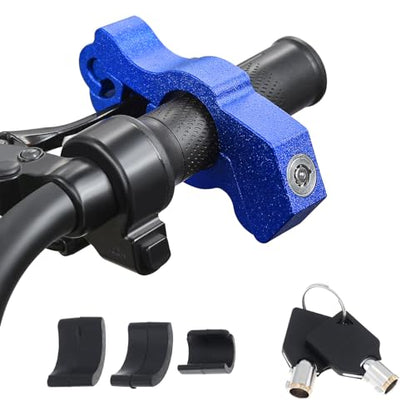 Windance Motorcycle Anti Theft Lock,Heavy Duty Front Brake Lock,Throttle Grip Clutch Brake Lever Handlebar Protection (Blue, L) - color: Blue