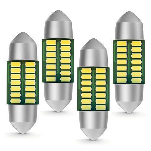 4-Pack 31mm DE3175 LED Bulb 6000K White, Super Bright CANBUS Error Free Festoon 3021 3022 7065 6428, Interior Dome Map Trunk License Plate Light for Car Truck SUV RV Boat 12V. (31MM) - size: 31MM