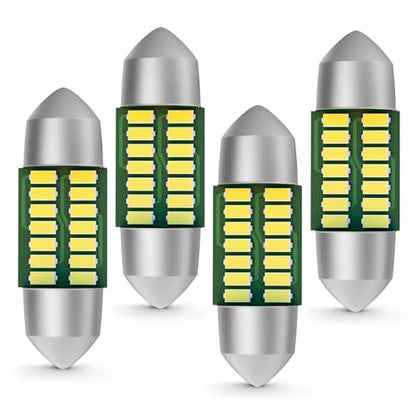 4-Pack 31mm DE3175 LED Bulb 6000K White, Super Bright CANBUS Error Free Festoon 3021 3022 7065 6428, Interior Dome Map Trunk License Plate Light for Car Truck SUV RV Boat 12V. (31MM) - size: 31MM