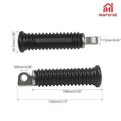 2pcs Foot Pegs Fit for Harley, Passenger Motorcycle Foot Pegs for Harley Davidson Sportster 883 1200, Forty Eight, Iron 883, Dyna, Road King, 10mm Bore, Aluminum Bike Rear Footrest Pedals Mounting