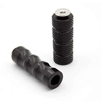 PROCNC 6mm Motorcycle Knurled Shifter Peg Anti-Skid Gear Shift Brake Lever Foot Pegs Pedal Hole Footrests Footpeg Rearsets For Suzuki Yamaha Kawasaki Bmw (Black) - color: black