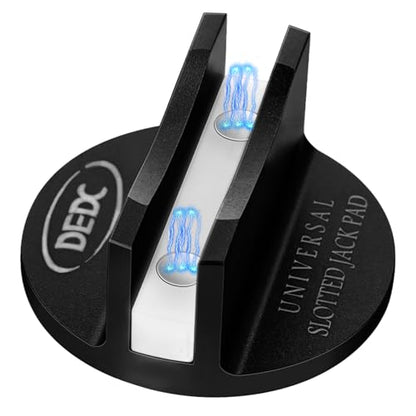 DEDC Universal Aluminum Grooved Magnetic Jack Pad Black 1 Pc, Jacking Puck Pinch Weld Frame Rail Adapter, Jack Accessories for Mechanics - size: Black 1 Pc