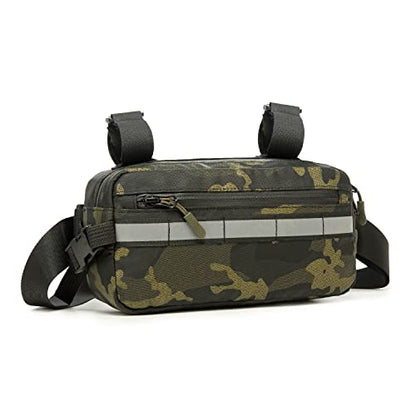 ROYALFAIR Waterproof Bike Handlebar Bag (Green Camo) - color: Camo Green