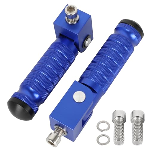 Motorcycle M8 Universal Foot Pegs CNC Foldable & Anti-Skid 90 Degree Motorbike Pegs Fits for Super 73, Motorcycle, Bicycle, Mini Bike, Electric Motor, ATVs, UTVs, Go Karts, Quads, Scooters Blue - color: Blue