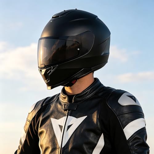 C70 Helmet Visor Replacement Face Shield Compatible with C70/ HJ20M/ FG-17/ FG-ST/IS-17 Motorcycle Helmets (Black) - color: Black