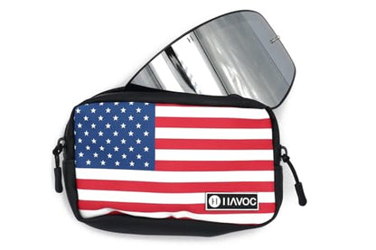 Havoc Racing Bar Bag - Universal Handlebar Bag for Motorcycles, Dirt Bikes, ATVs, UTVs - Fits Goggles, Phone, Tools -8"x5"x2" - color: USA