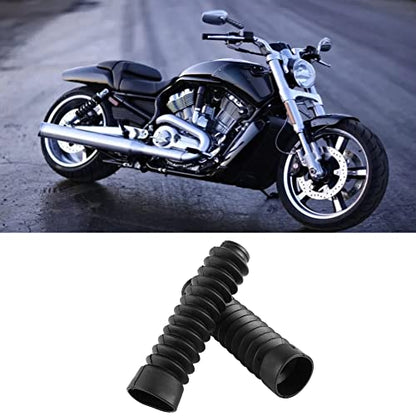 KIMISS Front Fork Cover, 205x42mm Motorcycle Front Fork Cover Gaiters Boots Shock Damping Dust Cover(Black) - color: Black