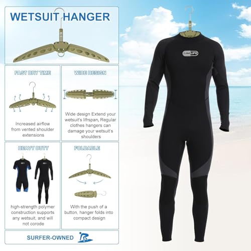 Wetsuit Hanger, Gimilife Quick Dry Foldable & Vented Dryer for Wetsuit Dry Suit, Surfing & Scuba Diving Accessory, Perfect to Dry Wetsuit Drysuit Life Jacket or BCD（1 PCS ） - color: Olive Green