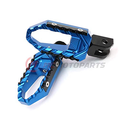 MC MOTOPARTS Blue Front Wide CNC Touring Foot Pegs Compatible with MT-07 MT-09 Tracer 13-18 YZF R3 15-18 MT-10 16-19 20 21 - color: Blue, size: No Extension