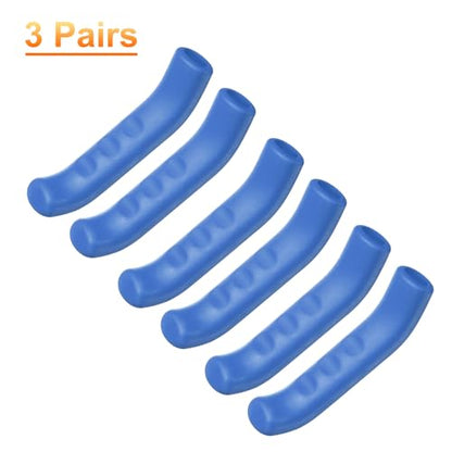HARFINGTON 3 Pairs Bike Brake Lever Cover Silicone Brake Lever Grip Protector Anti-Slip Brake Handle Protection Covers Sleeve for Mountain Road Bike Cycling, Blue - color: Blue