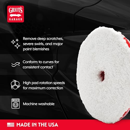 Griot's Garage BOSS 5.5” Microfiber Pads for Car Polishing and Detailing, Buffing Pads for Moderate and Severe Scratch Removal, Set of 2 - size: 5.5 Inch Pads (Set of 2)
