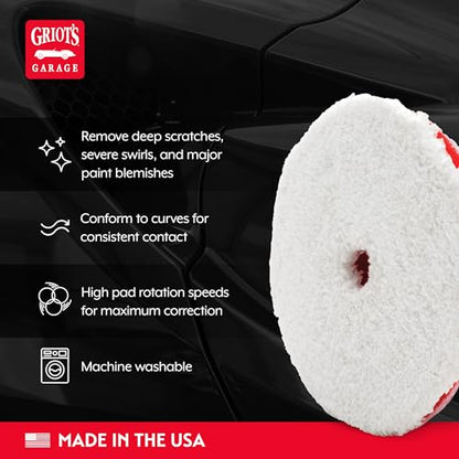 Griot's Garage BOSS 5.5” Microfiber Pads for Car Polishing and Detailing, Buffing Pads for Moderate and Severe Scratch Removal, Set of 2 - size: 5.5 Inch Pads (Set of 2)