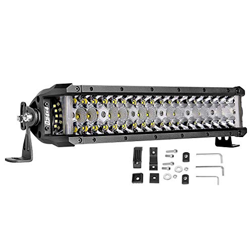 13.5 Inch LED Light Bar, 174W Side Shooter Triple Row LED Pods Off Road Bumper Bar Spot Flood Combo Driving Fog Lights for Trucks ATV UTV SUV Pickup Boat Tractor - size: 13.5 Inch
