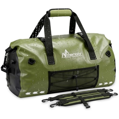 60L Waterproof Duffel Bag - Large Motorcycle Dry Bag Backpack, Roll Top Heavy Duty Travel Bag with Shoulder Straps for Riding, Kayaking, Camping & Travel