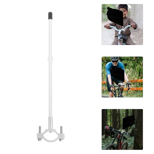 Bicycle Safety Flag Pole with A-shape Clamp 25-inch Stainless Steel and Aluminum Alloy Mount for Motorcycle Handlebar Riding Visibility and Warning