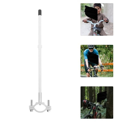 Bicycle Safety Flag Pole with A-shape Clamp 25-inch Stainless Steel and Aluminum Alloy Mount for Motorcycle Handlebar Riding Visibility and Warning