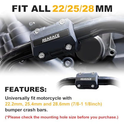Motorcycle Bumper Blocks, Motorcycle Engine Bumper Guard Block Drop Protection Crash Bar Protector Universal for 22MM 25MM 28MM