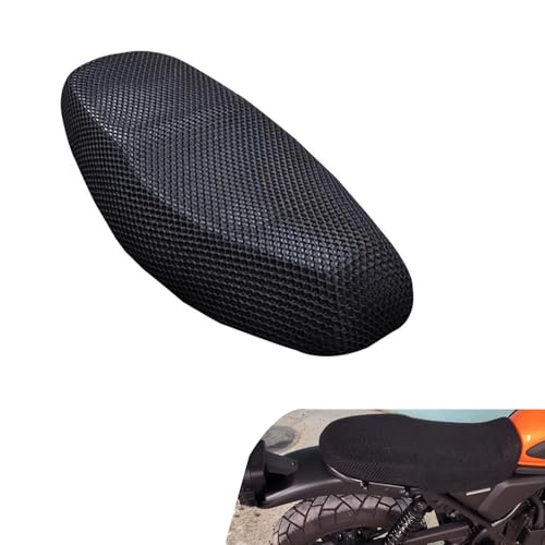 Motorcycle Seat Cover, Waterproof & Non-slip Seat Protective Cover, Honeycomb Breathable Mesh Fabric Protective Pad, Universal for Most Motorcycle, Scooter, Moped, E-bike (Black #Large) - color: Black #Large