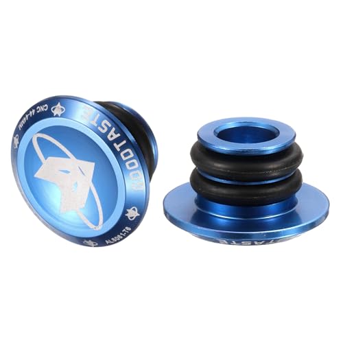 HARFINGTON Bar End Plugs Aluminum Handlebar End Caps Bike Plugs with Matching Rings for MTB Road BMX Fixed Gear Bike, Blue - color: Blue