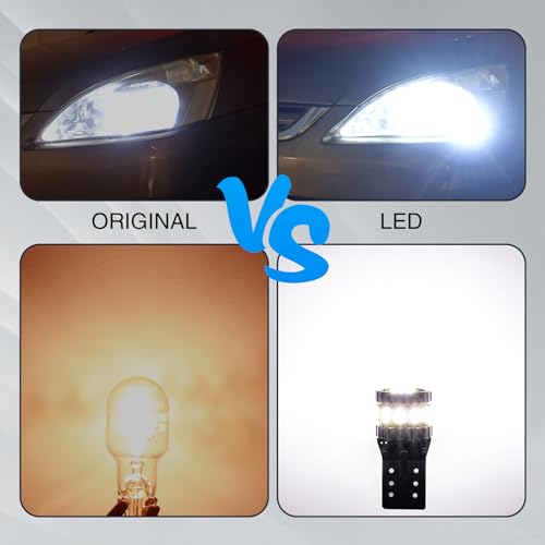 gunhunt Pack-2 Car Wide Lights, 3W Led Light Bulbs, Aluminum Reading Lights, License Plate Lights, Instrument Lights, Auto Bulb Replacements, Universal for Most Cars, Trucks, SUVs (White #1702) - color: White #1702