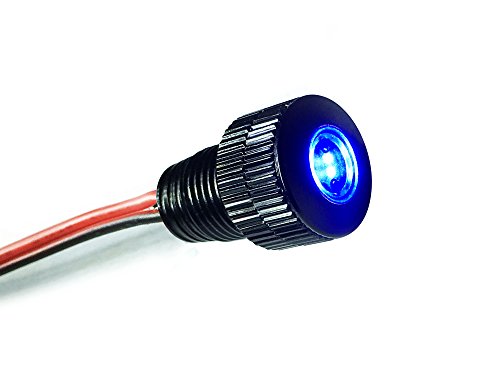 Oznium Brightest Light Bolt - Flush Mount 12V LED Light for Bumper, Grille, Cars Interior, Dash, Ambient Lighting, Motorcycle w/Sleek Aluminum Housing & Screw Nut (11 mm Black, Blue LED) - color: Blue LED, size: 11mm (about 7/16")