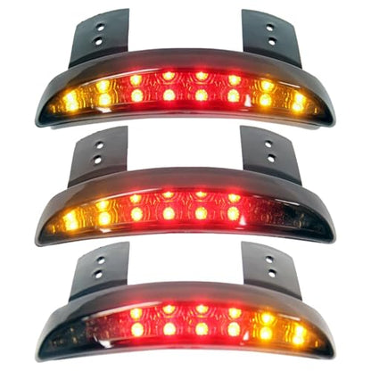 Motorcycle Chopped Rear Fender Edge LED Brake License Plate Tail Light Stop Running Light Turn Signal Lamp for Harley Sportster XL883N 1200N XL1200V XL1200X (Smoke) - color: Smoke