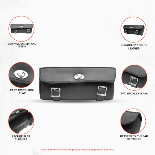 Daniel Smart Two Strap Tool Bag - Waterproof and Durable Premium Synthetic Leather with Stunning Twist and Pin Buckle Lock Design - style: Ds5405-fbm