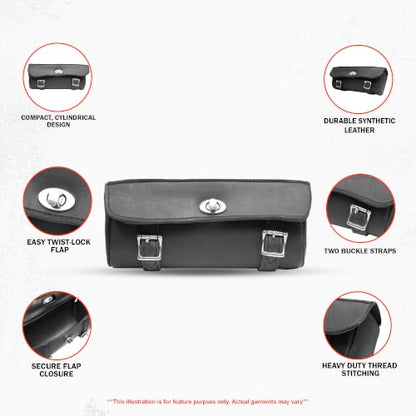 Daniel Smart Two Strap Tool Bag - Waterproof and Durable Premium Synthetic Leather with Stunning Twist and Pin Buckle Lock Design - style: Ds5405-fbm
