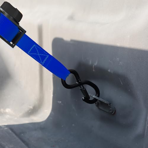 NeatStrap Ratchet Strap with Safety Lock Chromoly S Hooks-1,500lbs Break Strength-Motorcycle, Kayak Ratcheting Straps 1" x 15' Soft Loop Tie-Downs for Pickup Bed,Moving Truck,Trailer(4PK) - color: Blue