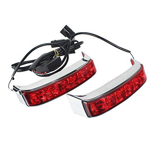 Eagle Lights Saddle-Lights Chrome Saddle Bag LED Lights for 2014 to Current Harley Davidson Touring Models - color: Chrome with Red Lens