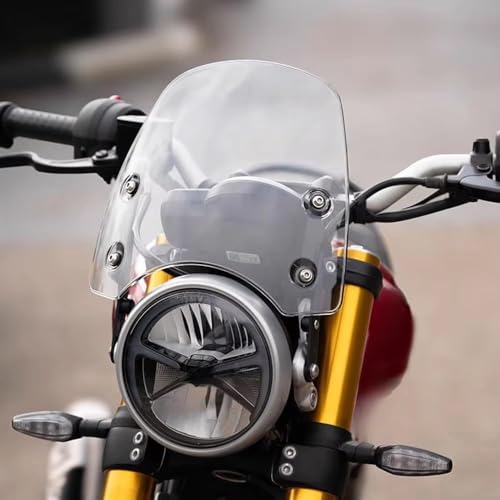 for Speed 400 Scrambler400X 2024 2025 Motorcycle Front Windshield Retro Windshield Spoiler with Bracket Speed400 Scrambler 400X (Transparent) - color: Transparent