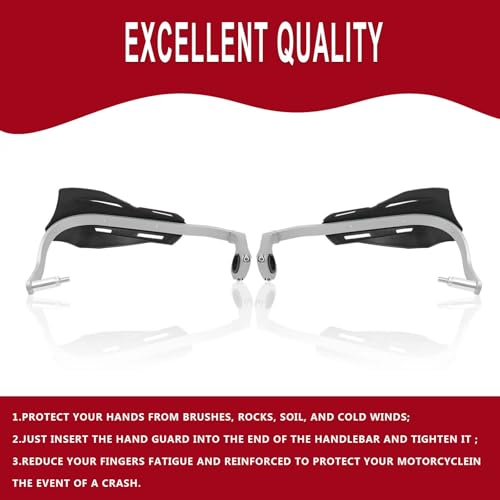 7/8" 22mm and 1 1/8" 28mm Handguard Motorcycle Handlebar Brake Lever Protection Hand Guards Replacement for Motorbike ATV Motocross Supermoto Racing Dirt Pit BIK(Black) - color: Black