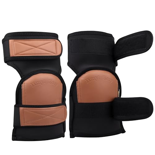 Super Soft Knee Pads for Work, Two Strap Non-Slip Design, Upgraded Replaceable Inner Cushion Leather Knee Pads for Construction, Gardening, Cleaning, Flooring and Garage, Shorts Available - color: BEIGE