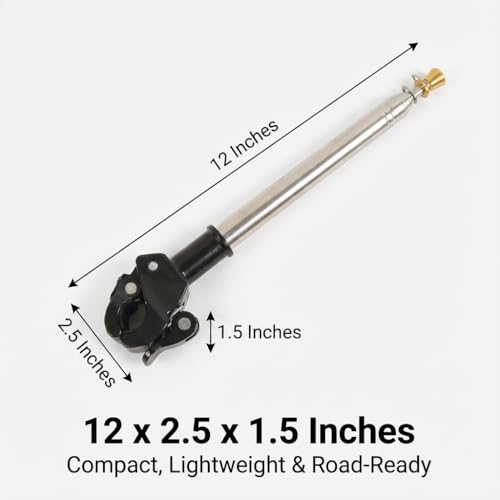 Adjustable Bike Bicycle Motorcycle Flag Pole Mount: Universal Stainless Steel Flagpole Bracket Hitch Rack - Flagpole Holder for Harley, Dirt Bike, Bicycle Accessories 63in Retractable Poles Stand