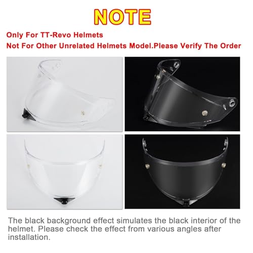 PSLER TT-Revo Visor - TT Revo Helmet Tinted Visor Face Shield Replacement for TT-Revo,Transparent - color: Transparent