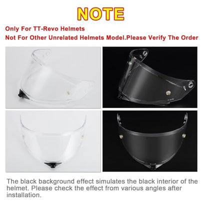 PSLER TT-Revo Visor - TT Revo Helmet Tinted Visor Face Shield Replacement for TT-Revo,Transparent - color: Transparent