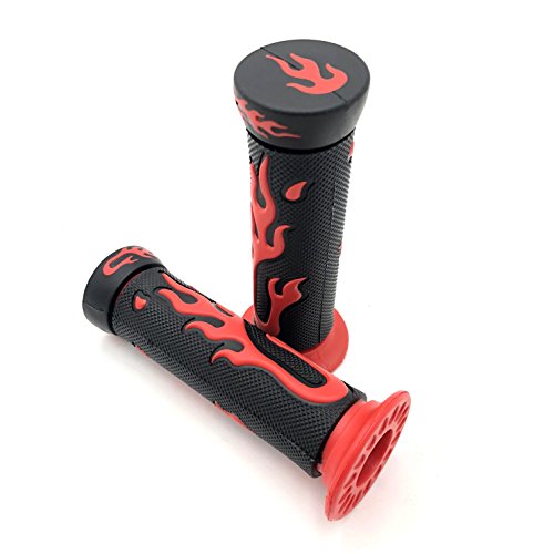XH4067-RED-22 ATV Watercrafts Flame Gel Style Grips Red Quad (7/8 Inches Both Side) - color: C