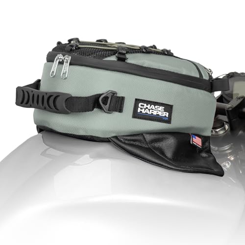 Chase Harper USA 450M Magnetic Tank Bag, Water-Resistant, Tear-Resistant, Industrial Grade Ballistic Nylon with Anti-Scratch Rubberized Polymer Bottom - Light Gray - style: 450 Tank Bag - Magnetic Mount - Light Gray