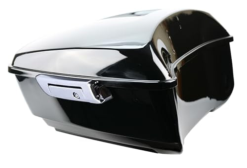 YHMOTO 13.7" King Tour Trunk+Around Backrest+Luggage Rack Fit for Harley Touring Road King, Road Glide, Street Glide,CVO 2014-2026 (King Tour Trunk+Around Backrest Pad+Top Rack-C) - color: King Tour Pack+Around Backrest Pad+Top Rack-C
