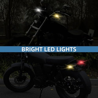 Motorcycle Bullet Turn Signals LED Front Rear Lights 4 PCS, 40 LEDs Retro Switchback Turn Brake Light Blinkers Universal Fit Harley Chopper Bobber Sporsters Chopper Bobber Suzuki Honda-Chrome - color: 2051-4PCS-CH