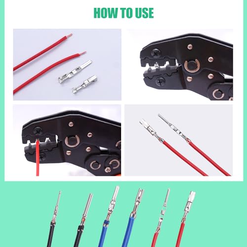 Twidec/345Pcs Car Electrical Wire Terminal Pins Connector Kit 1/1.5/1.8/2.2/2.8/3.5mm Male Female Connector Pins Terminal Automotive Wire Connector Crimp Pins With Pin Remover - size: 345PCS + Pin Remover