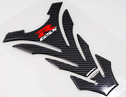 3D Black Rubber Side, Tank Pad Protector, Anti Slip Sticker, Tank Side Traction Pad, 3D Gas Cap, Fuel Cap Decal,Tank Protector for GSXR 600 750 2011-2015 (Black)